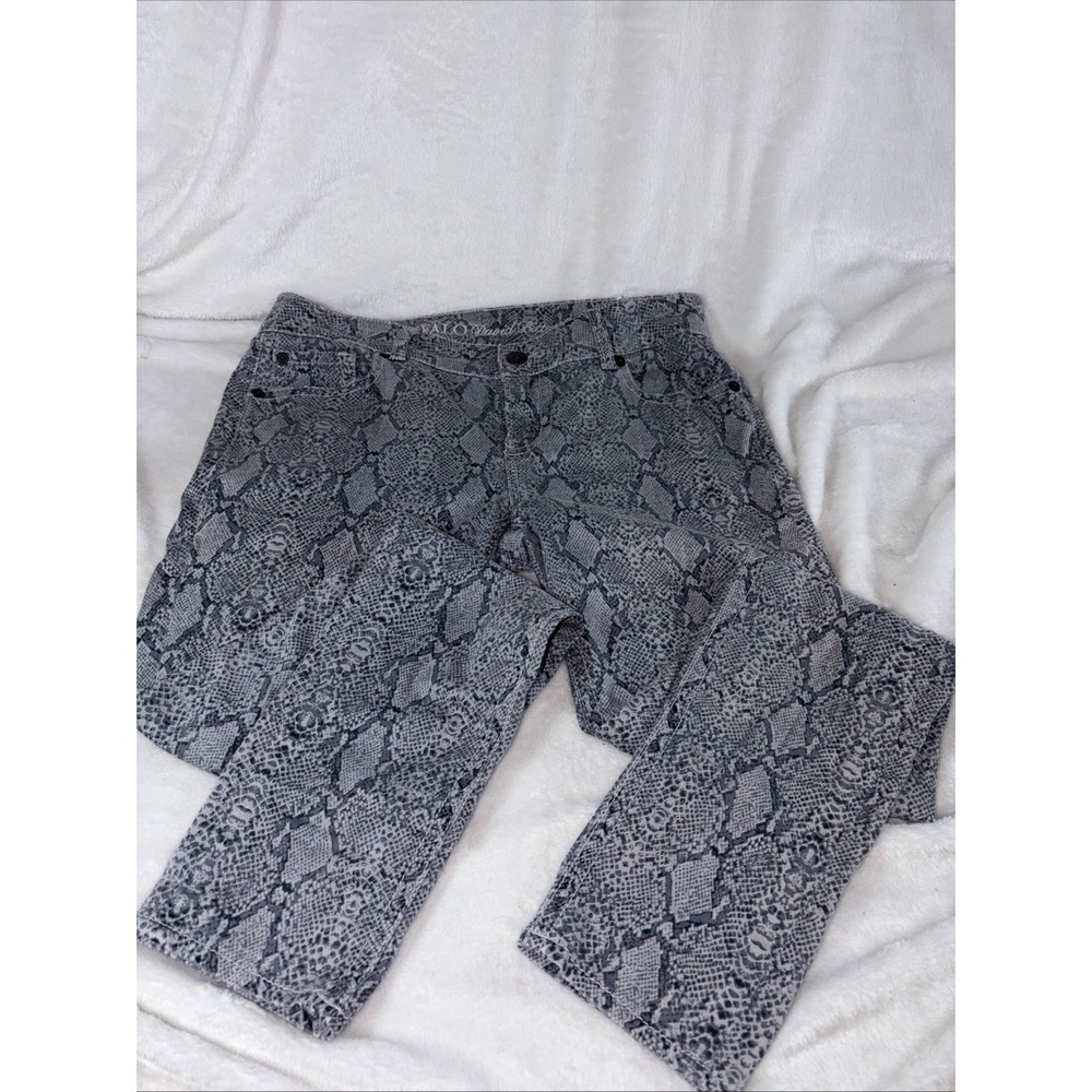 Jeans by Buffalo Jeans Womens 30 10 Gray Skinny Snakeskin Print Stretch Edgy EUC